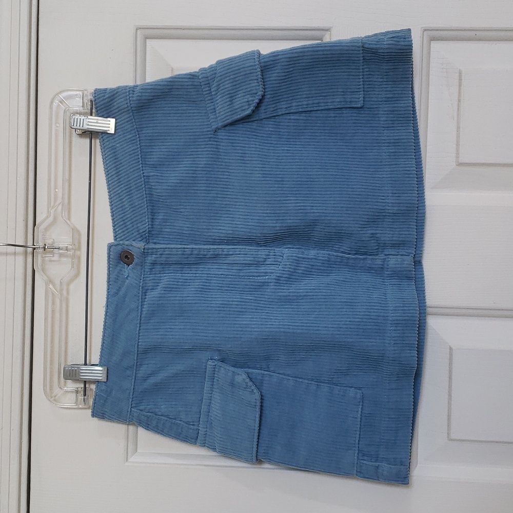 COTTON ON Sky Blue Corduroy Cargo Skirt • Utility Mini • 29” Waist • SIZE 4 - Picture 3 of 14